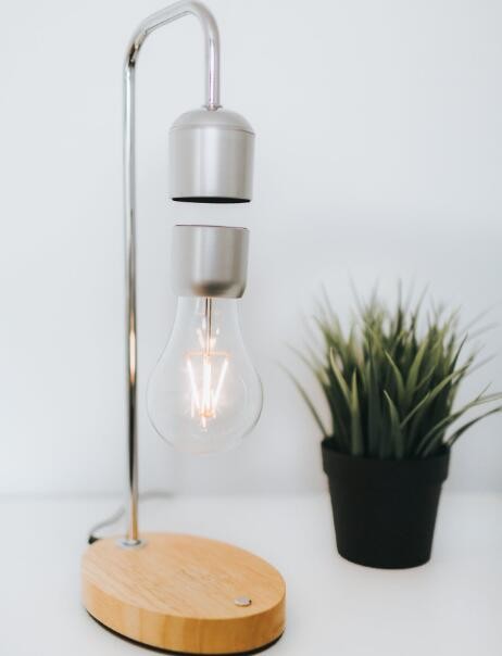 wooden base magnetic levitation floating pop led lamp light bulb for decor home