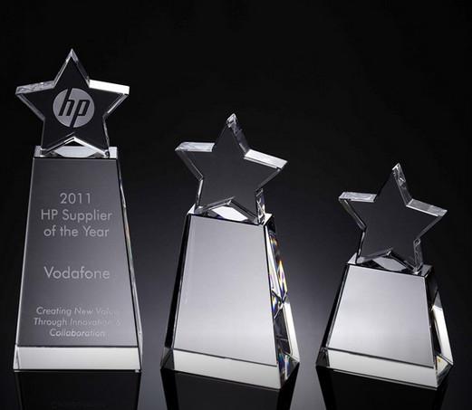 top star crystal award/star crystal award/top star crystal trophy/blank top star