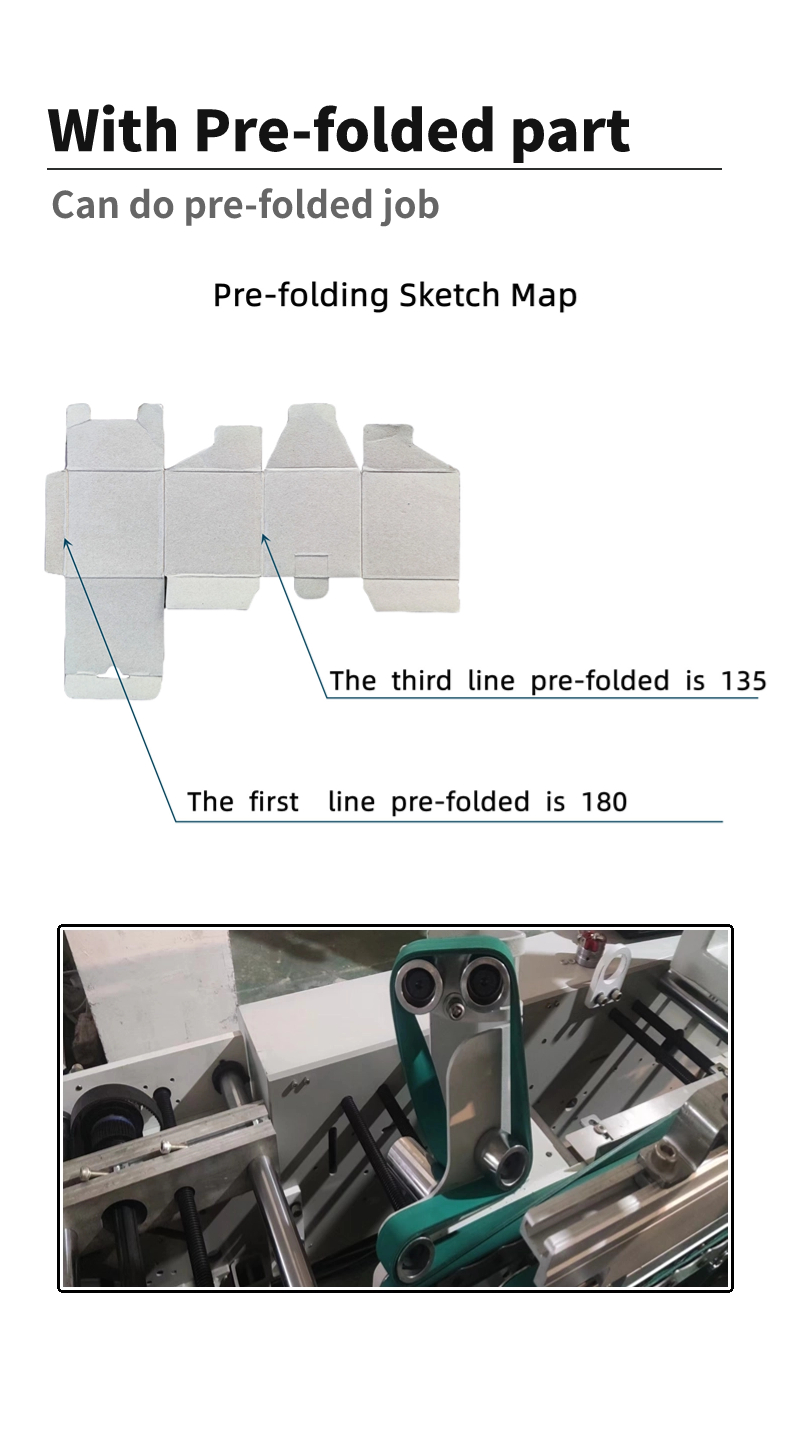 Total length 9.6m automatic lock bottom folder gluer for cardboard box folding machine