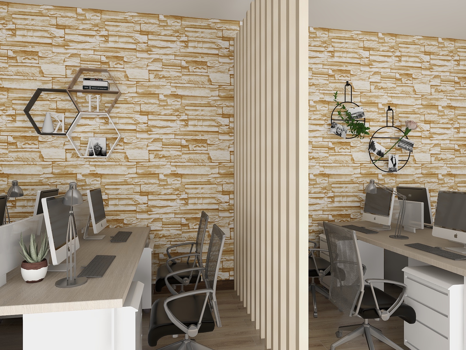 3D Slate Stone Brick Effect Wallpaper PVC 3D Brick Wallpaper For Walls