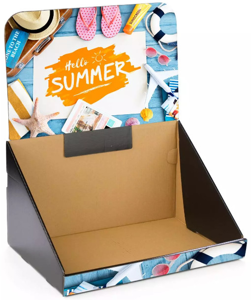 Corrugated Cardboard PDQ Counter Display For Cosmetic Retail