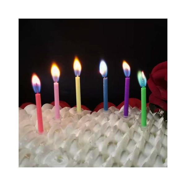 12 Count Colored Flames Birthday Cake Candles No Scent Perfect for Happy