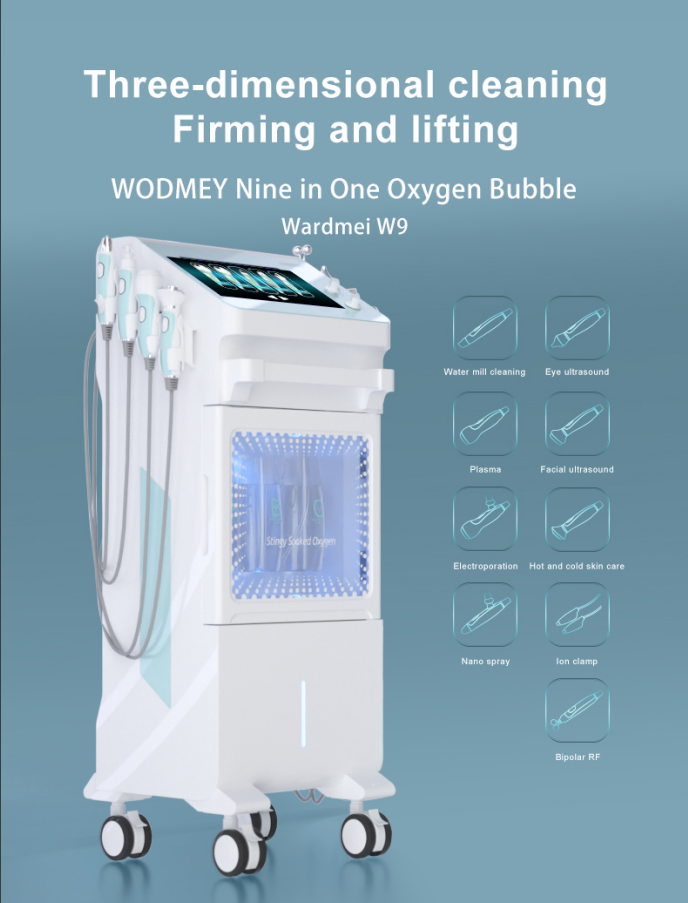 Deep Clean 9 In 1 Hydrafacial Machine 90Kpa Hydro Microdermabrasion Machine Multifunctional