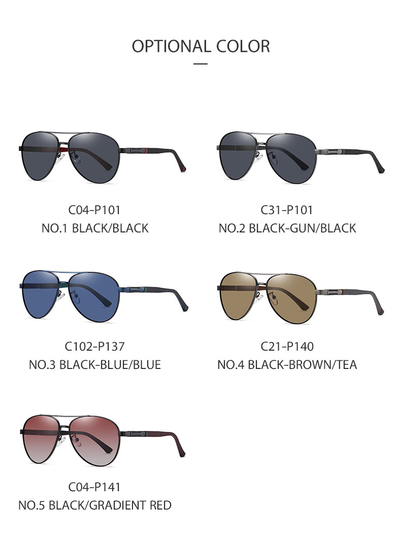 Aviator Metal Frame Sunglasses Custom Service With 60mm Lens