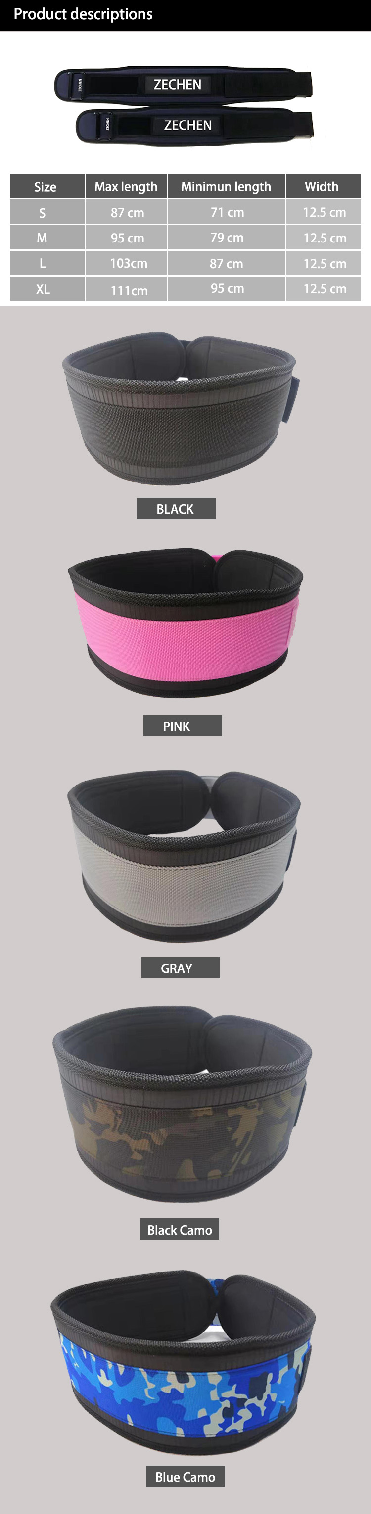 Men Women Gym Fitness Weight Lifting Belt Nylon Crossfit Waist Support