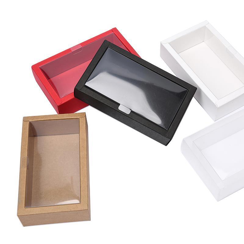Rigid Boxes Manufacture Custom Design Simple Pvc Kraft Box Gift Packaging with Logo