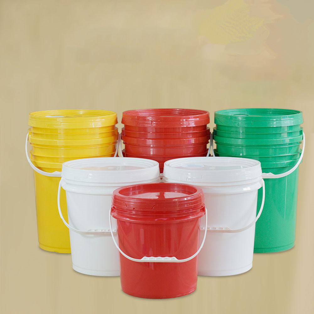5 Gallon White Plastic Buckets With Lid Plastic-Paint-Bucket For Your Production Line