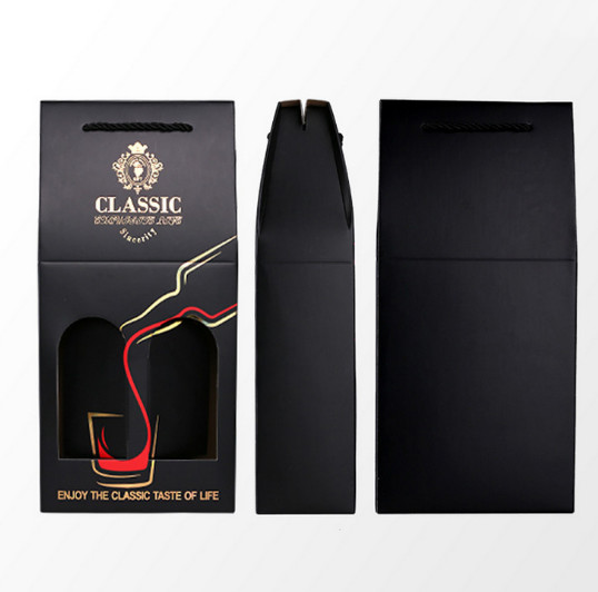 Manufacturers customized wine gift box single wine gift box custom window wine cartons custom