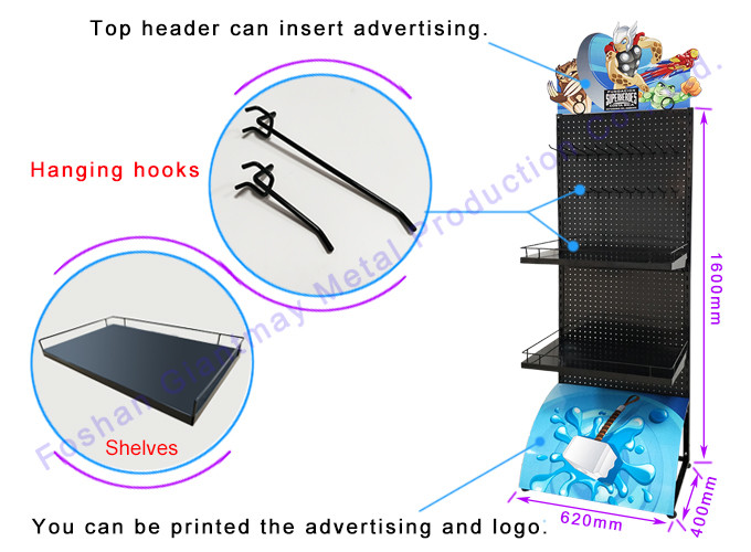 Top Quality Retail Shop Power Tools Peg Board Stand Iron Display Shelf