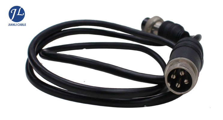 GX16 4 Pin Aviation Video Extension Cable , 2 Channel Video Camera Cable Customized
