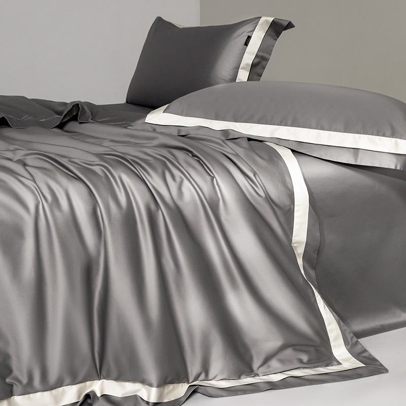 Elegant Wedding Four-piece Kit 400TC Bedding Set with Comforter Sheet and Quilt Cover