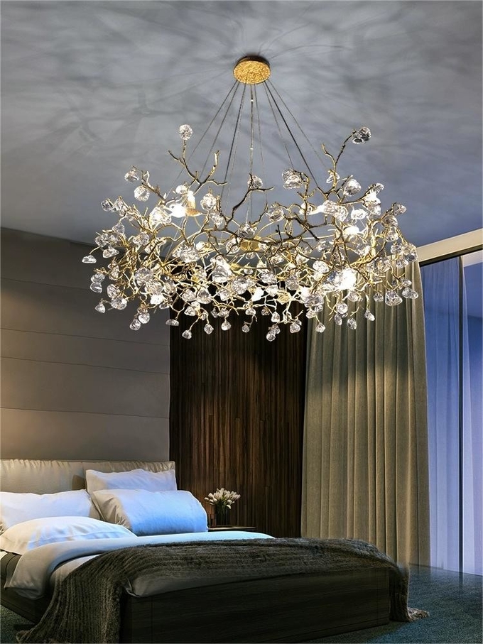 Customized All Copper Creative Glass Stone Pendant Chandelier To Create Light Luxury Style