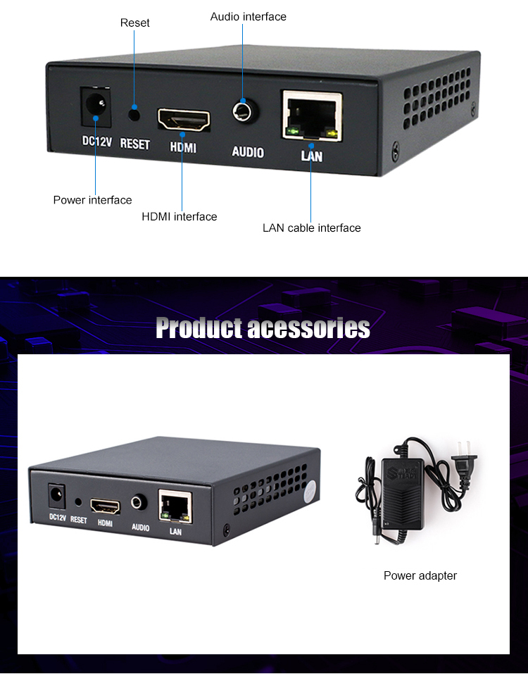 Independent Audio RTMP RTSP IPTV Video Streaming Encoder With H.264 Compression Format