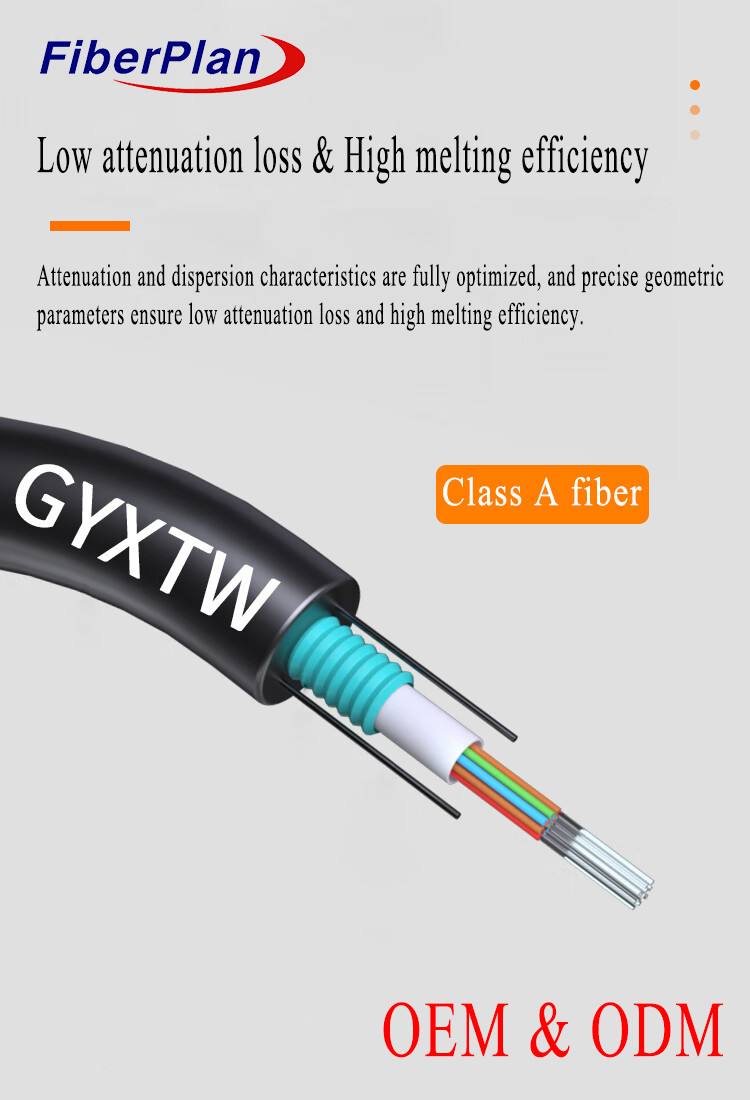 2 To 24 Cores Single Sheath PE Duct Fiber Optic Cable GYXTW