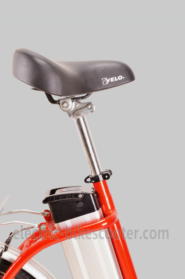 Red Citizen Lightweight Electric Folding Bike 20 Inch 36V 250W V Brake