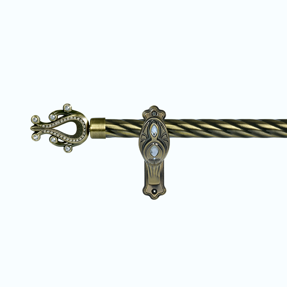 Factory Manufacturer 28mm Vase Head Shape Finial Extendable Metal Curtain Rod Set Adjustable Length