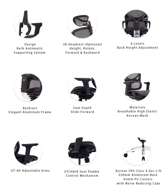 4D Armrest Project Office Chairs Dynamic Support Ergonomic Mesh Chair