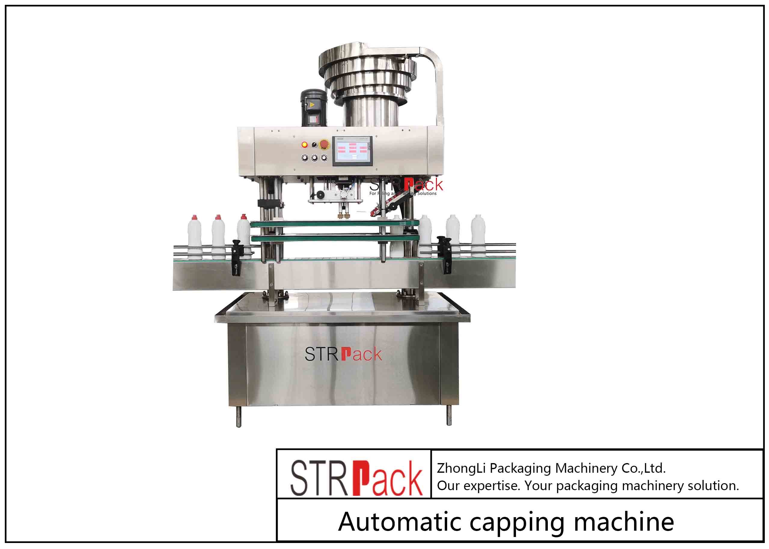 PLC Control 1.5KW Bottle Capping Machine For Industrial Production