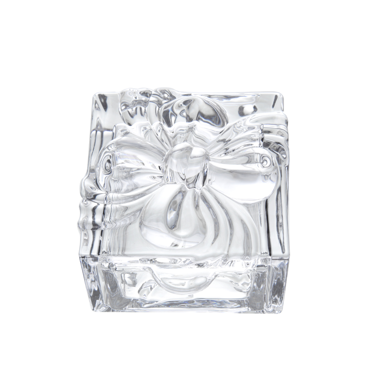 High-grade Clear Glass crystal glass jewelry case boxes for ring and earring