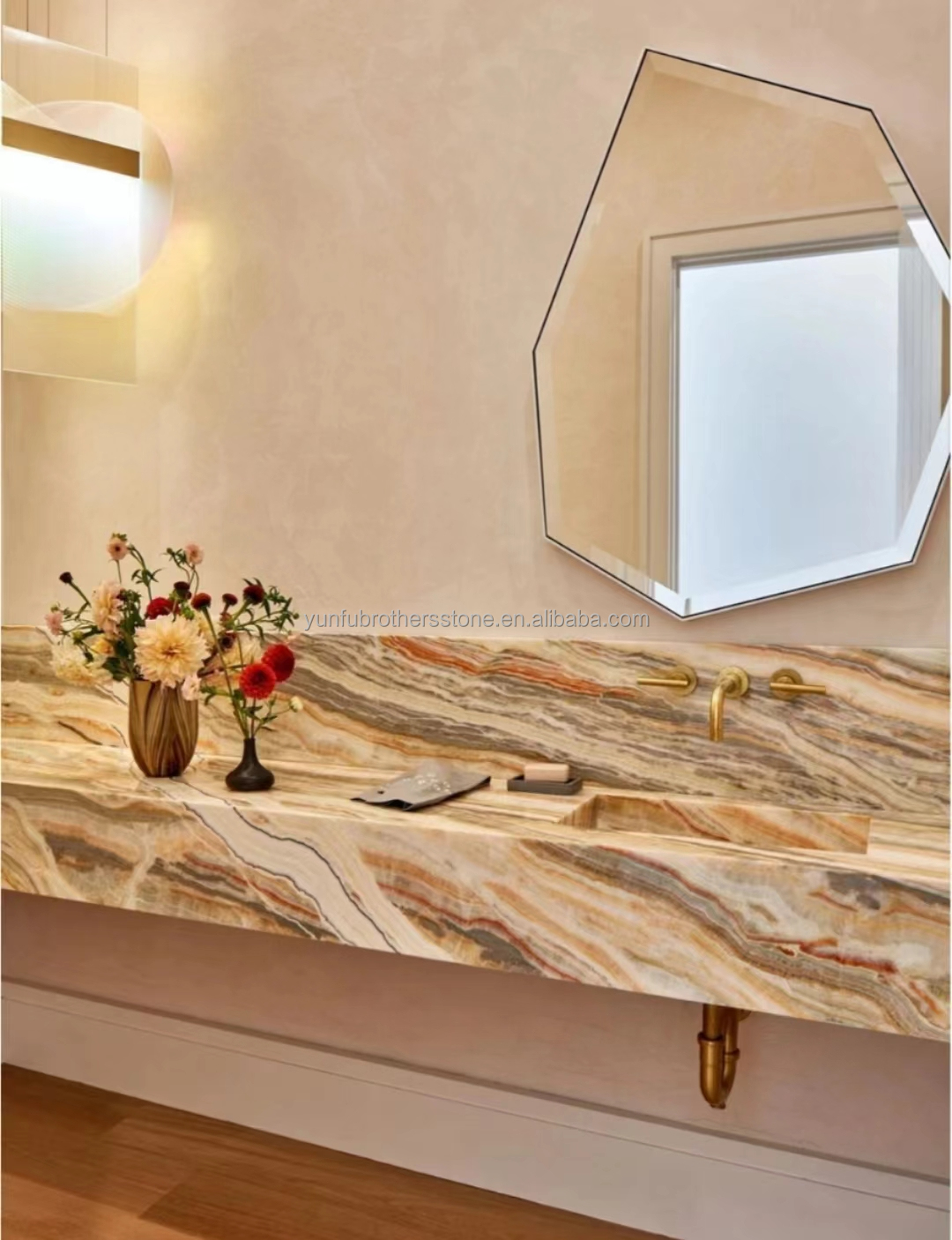 Cut-To-Size Onyx Marble Stone Slabs Perfect for Home Decor and Living Room Table