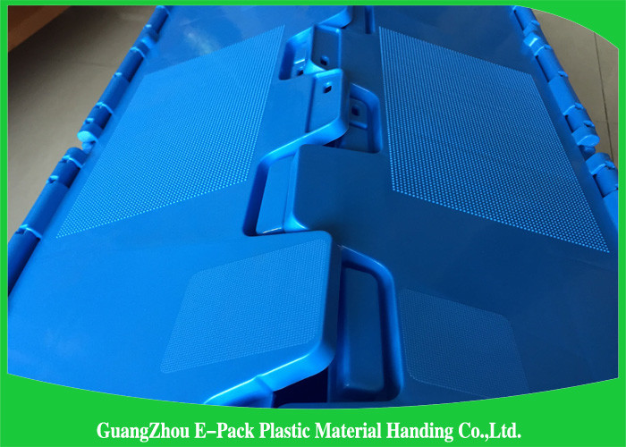 Economic Plastic Food Storage Plastic Boxes , Supermarkets Attached Lid Distribution Containers