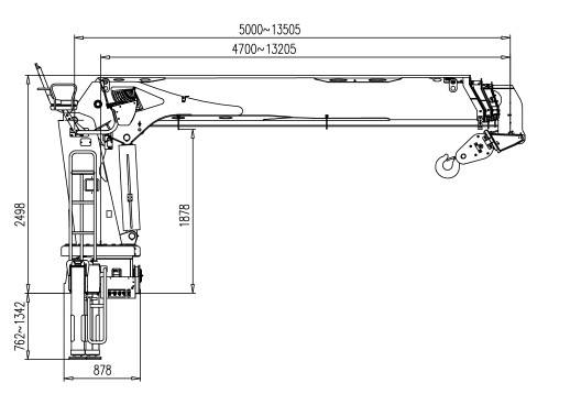 8 tons Dongfeng Crane Truck with Amplitude Expansion Rotation and Hoisting Mechanisms