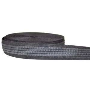 Grey 20mm Anti Slip Webbing Tape Polyester Flat Elastic Band