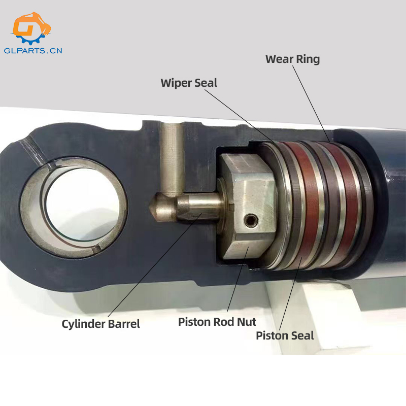 for Doosan DX300 440-00432 Excavator Hydraulic Arm Cylinder with Pipeline