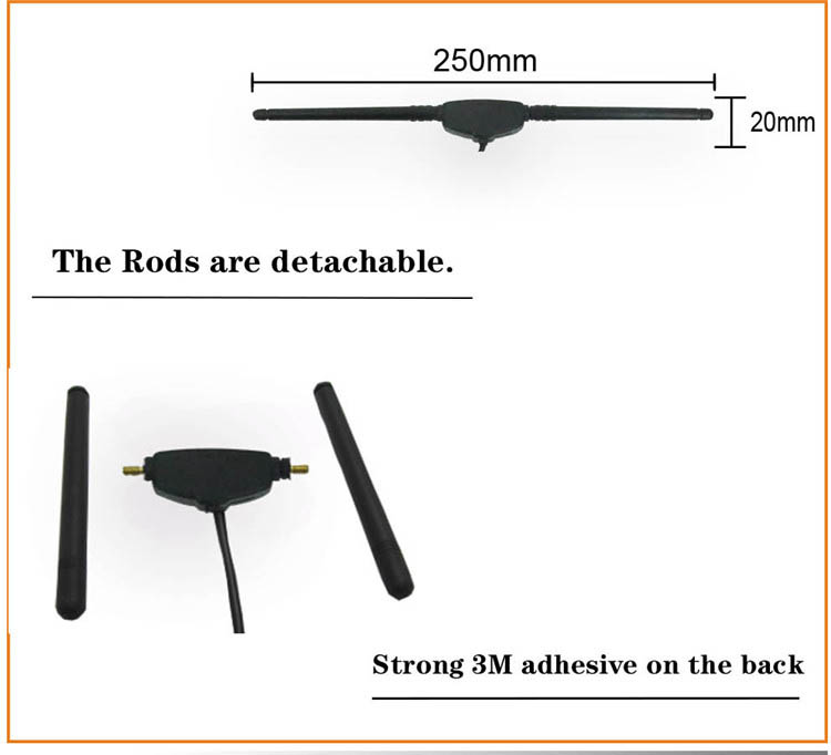 Uhf Long Range 2-3dBi Fm Radio Car TV Antenna Outdoor Indoor For Signal Booster