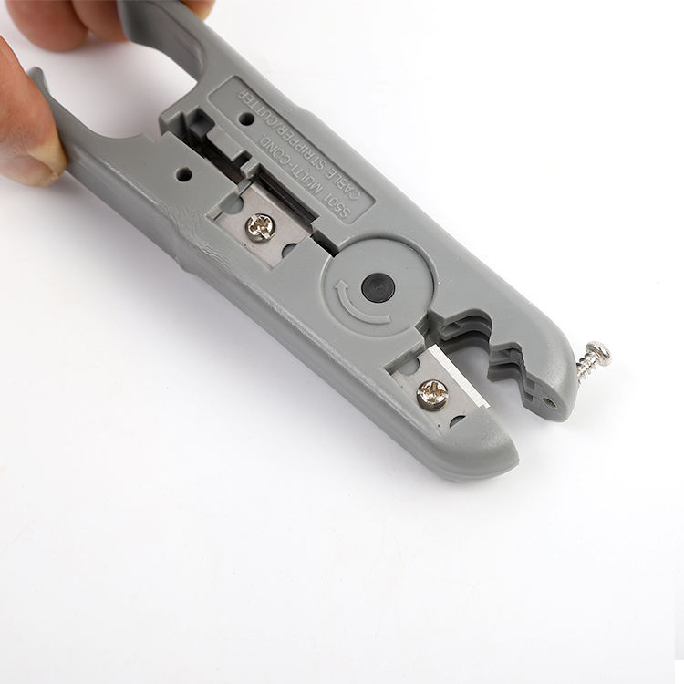 Gray Universal Wire Stripping And Twisting Tool Plastic Molded Handle