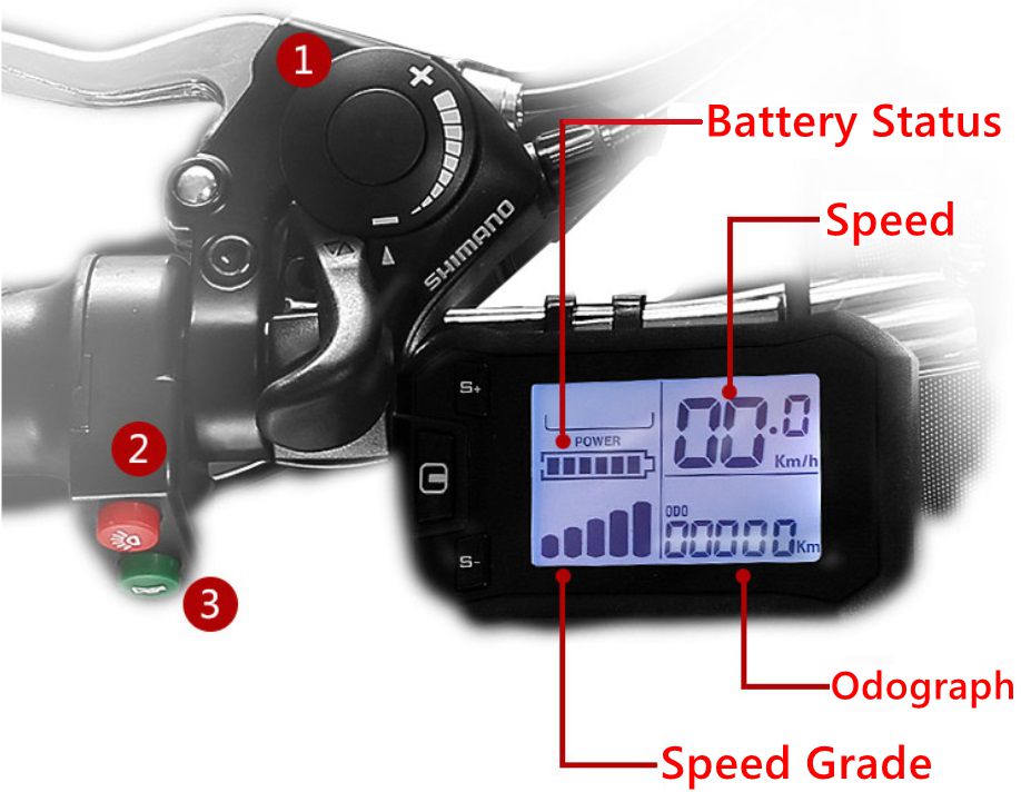 21 Speed Electric Folding Bike Lightweight ， MX300 Lithium Battery Ebike Fat 26