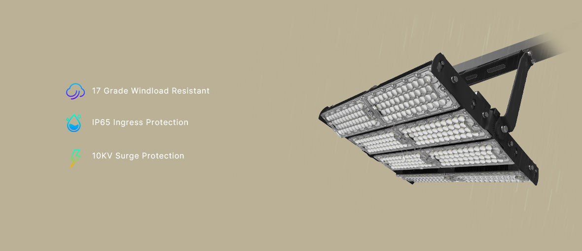 Wireless Stadium Lights with Innovative Patented Design and Iron/Stainless Steel Bracket