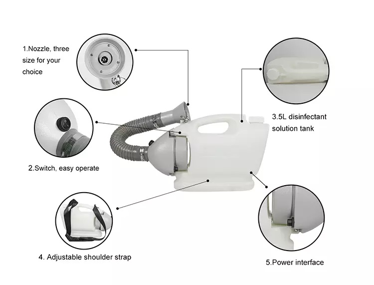 5L 800W Cold Fogging Agriculture Spray Machine Sanitizer