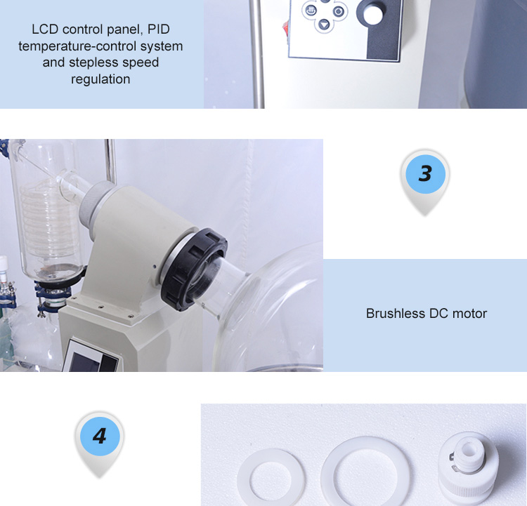 ISO LCD Control Panel 2KW Lab Rotary Evaporator