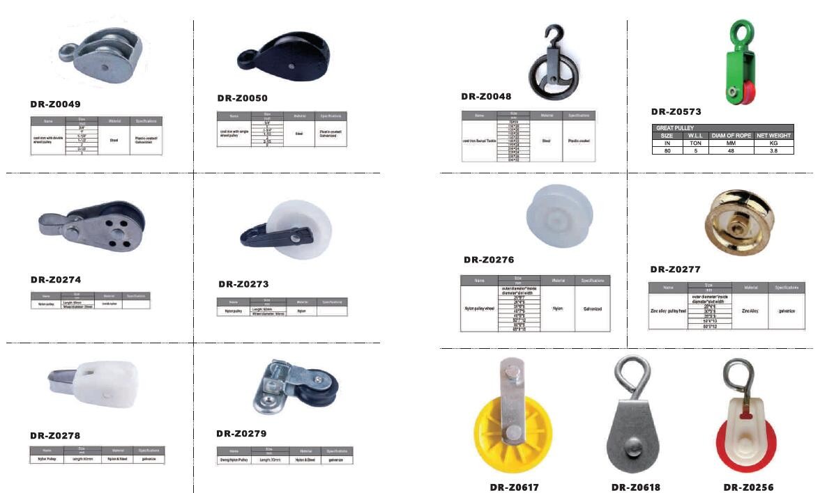 Double Sheave Pulley Galvanized Casting Iron pulley Fixed Eye Block Steel Small Pulley For Rope