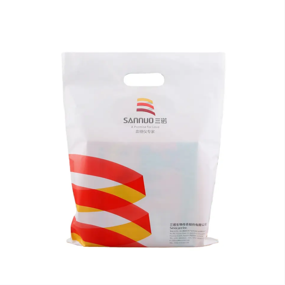 Durable Eco Friendly Recyclable Plastic T Shirt Bags With Flat Perforated Handles