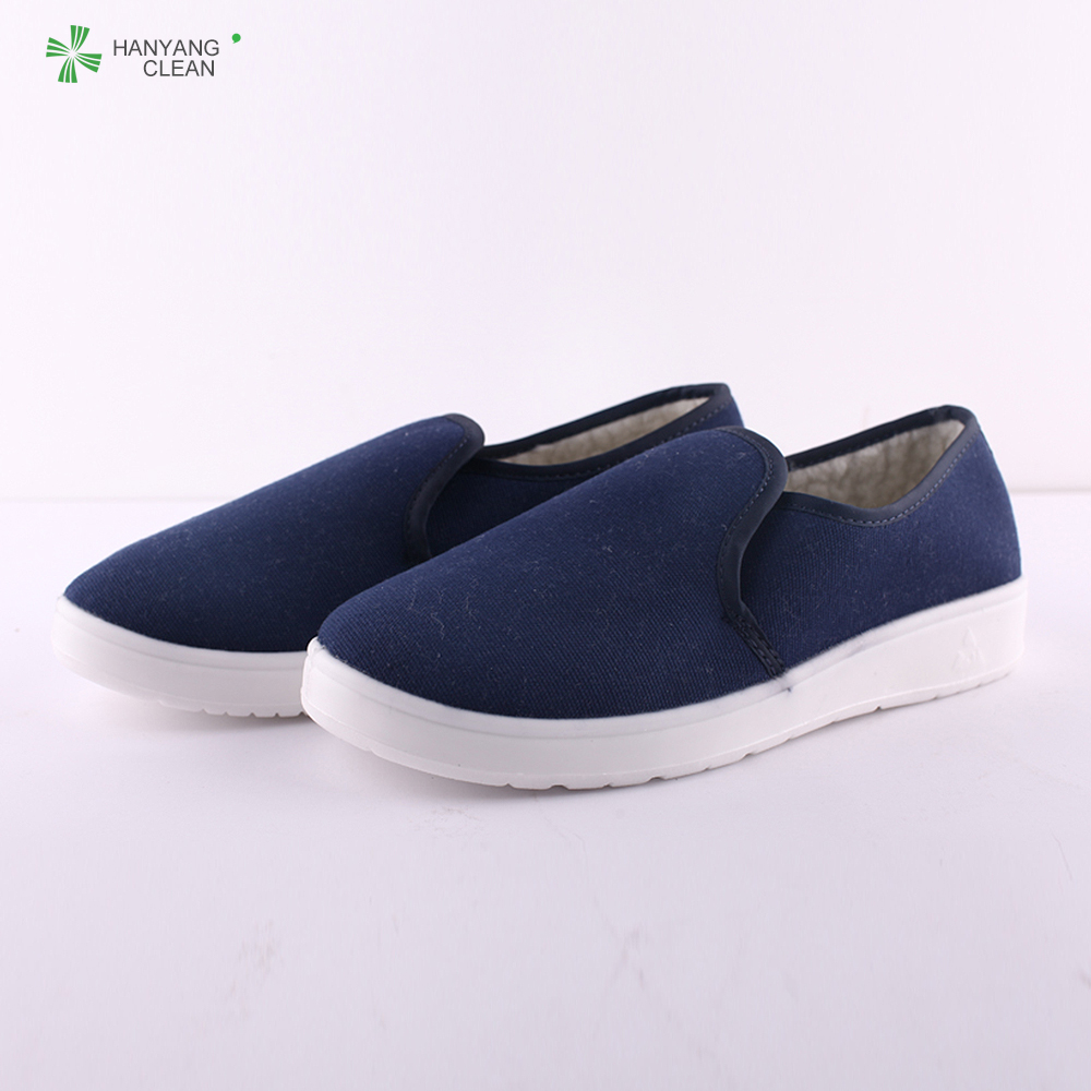 Warm anti-slip clean room antistatic esd working canvas shoes esd PU dustproof shoe
