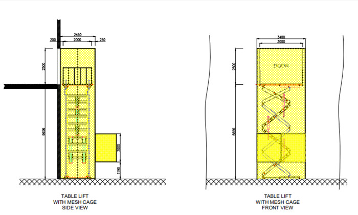 Scissor Mechanism Mezzanine Goods Lift 4T 5T 6T Load Capacity
