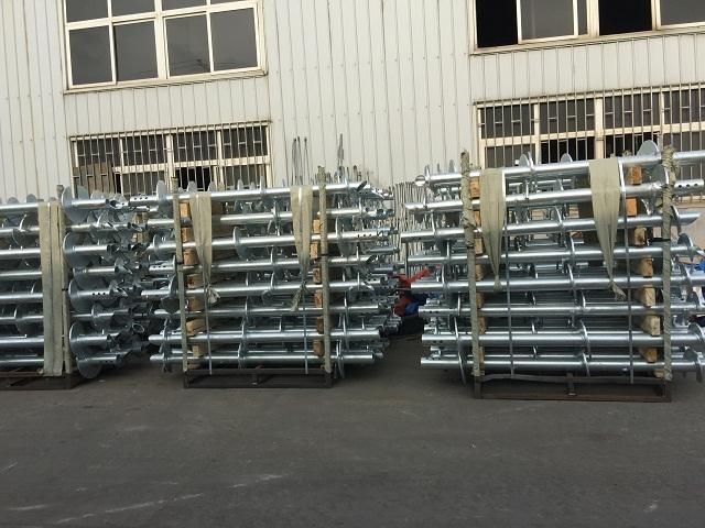 Double Leaf Pre Embedded Helical Ground Anchors Length 1600mm Galvanised Screw Piles