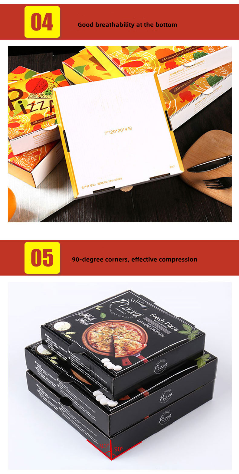Custom Printed Pizza Slice Boxes Reusable Paperboard Container