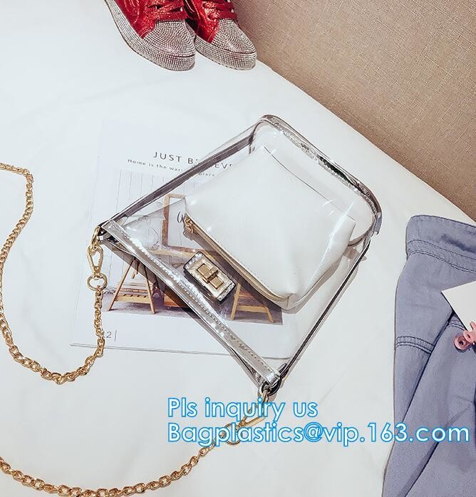 Gift bag clear shopping bag custom PVC plastic shopping bag, shiny pvc handle shopping hand bag clear tote bags ladies h