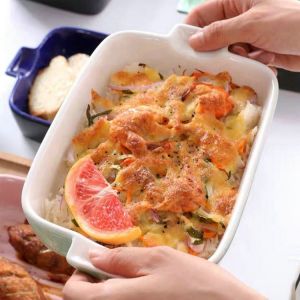 Microwave Safe Stoneware Ceramic Bakeware Sets Eco Friendly With Handle