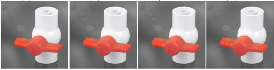 1/2-4 Inch PVC Plastic White Body Water Ball Valve with Black Handle