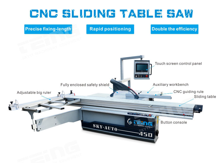 Panel Saw Style VERTICAL CNC Sliding Table Saw for Electric Fence and Wood Cutting