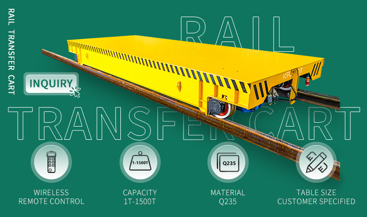 2T Hot Sale Industrial Metal Plate Railway Transfer Electric Trolley