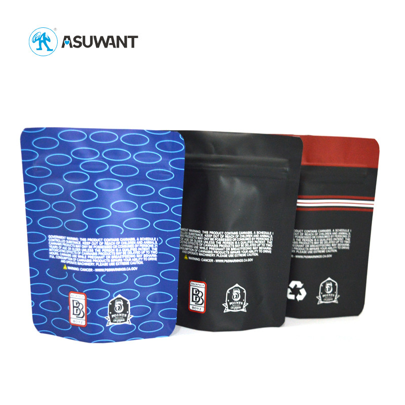 Stand Up Mylar Food Bags Eco Friendly CMYK PANTONE Color Customized Logo