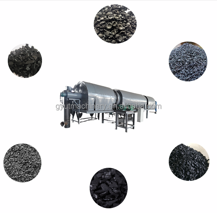 Smokeless Wood Sawdust Biomass Charcoal Coal Air Flow Continuous Carbonization Furnace