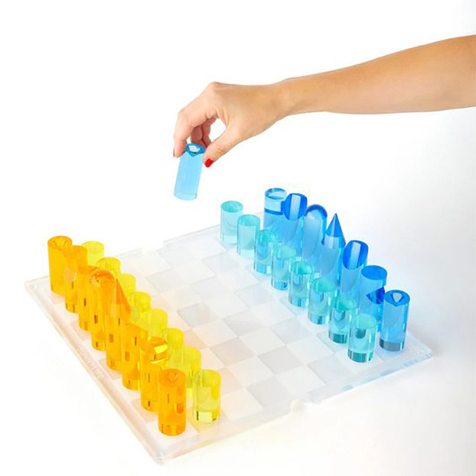 Luxury Functional Acrylic Game Set Colorful Plexiglass Chess Board Customized Size