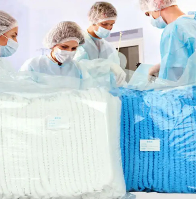 Surgery Clip Disposable Bouffant Cap Non Woven Elastic S-2XL For Medical