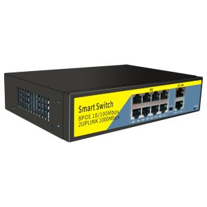 10/100M 8ports POE+2x1000M UPlink IEEE802.3af/at POE Etherent switch for IP